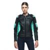Dainese RACING 4 dámská sportovní kožená bunda černá/aqua vel.46